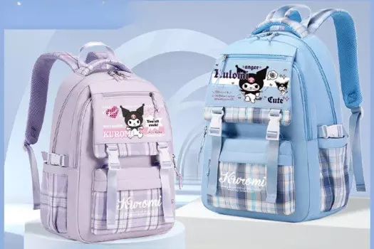 Школьный ранец Sanrio с аниме Kuromi, красивый легкий детский рюкзак для студенток