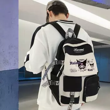 Школьный рюкзак Sanrio Kuromi, милый ранец для учеников младшей и старшей школы, Детская сумка для мальчиков и девочек