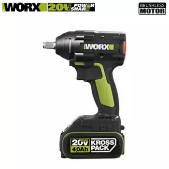 Шуруповерт ударный Worx WU279 бесщеточный, 20 в, 2900 нм, об/мин, 3800ipm