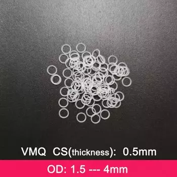 Силиконовые кольца уплотнители VMQ 0.5мм