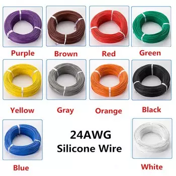 Силиконовый провод 5 метров 24AWG медный