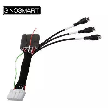 SINOSMART 28-контактный триггерный провод и жгут проводов аудио-видео входов AUX для OEM-экрана Toyota | Адаптер сигнала камеры заднего вида C28