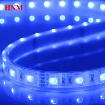 Синяя светодиодная лента 5050 SMD 60 светодиодов/м 5 м/рулон 12 В постоянного тока гибкая лента Белая печатная плата Водонепроницаемая силиконовая трубка IP67 синий цвет 12 В светодиодное освещение
