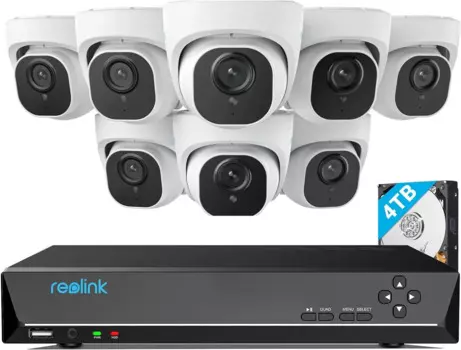 Система видеонаблюдения 4K Проводная, 8 купольных камер H.265 4K PoE для домашней безопасности на открытом воздухе,