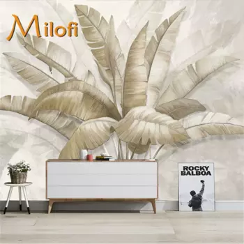 Скандинавские обои Milofi с ручной росписью, фоновые обои для гостиной с изображением банановых листьев, украшение для спальни