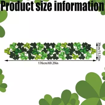 Скатерть-дорожка Green Clover из полиэстера/хлопка