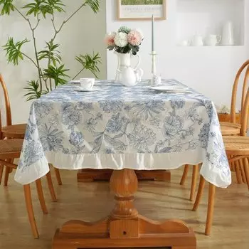 Скатерть из хлопка цвета селадона