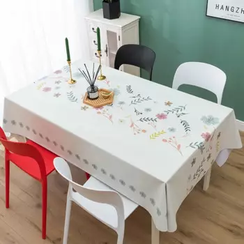 Скатерть полиэстер/хлопок, прямоугольная, домашняя