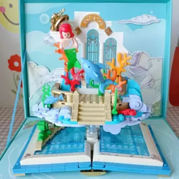 Сказочные строительные блоки Затерянная Алиса Сказочная книга Русалка Ариэль Золушка Сращивание Модель Подарочная коробка Украшения Рождественский подарок