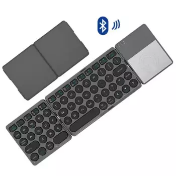 Складная Беспроводная Bluetooth-клавиатура с тачпадом, перезаряжаемая портативная клавиатура для планшетов, ноутбуков, Android, Windows, телефонов, ноутбуков