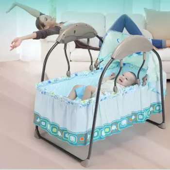 Складное детское кресло-качалка с дистанционным управлением