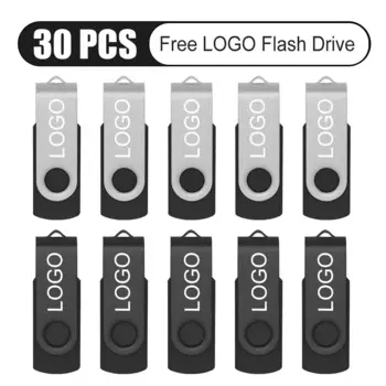 Складной поворотный USB флеш-накопитель, 128 ГБ, 32 ГБ, 64 ГБ, 16 ГБ, 30 шт.