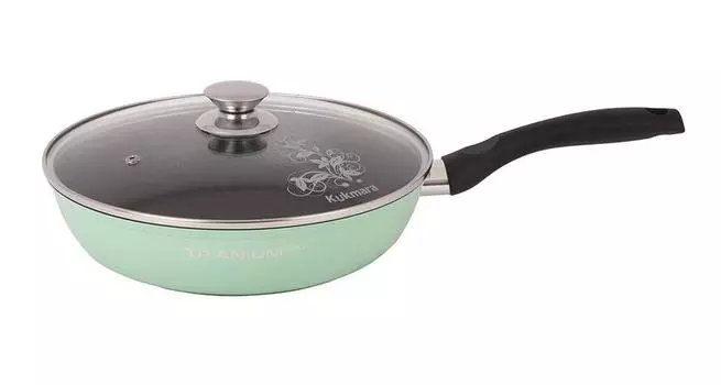 Сковорода Kukmara Titanium pro green d240мм с крышкой АП стз2403