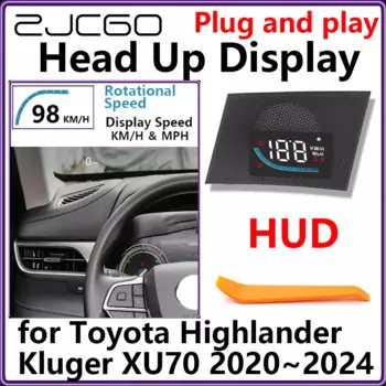 Скрытый HUD проекционный дисплей, автомобильный проектор Plug and Play, дисплей скорости вращения для Toyota Highlander Kluger XU70 2020 ~ 2024