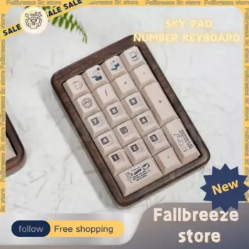 SKY Pad Number Keyboard Kit 21 клавиша 3 режима Mini Walnut Bluetooth RGB 2.4G Беспроводная мини-портативная клавиатура Комплект офисной клавиатуры Gif