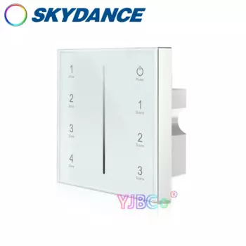 Skydance 4-канальный контроллер 0-10 В, стеклянная сенсорная панель, 110 В-220 В, 4-канальный монохромный диммер, пульт дистанционного управления для одноцветной светодиодной ленты