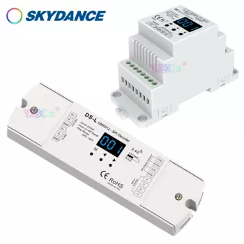 Skydance DMX512 в SPI декодер DMX преобразователь сигнала WS2812 2815 RGB RGBW IC pixel Светодиодный strip controller 5V-24V 12V 2,4G RF remote