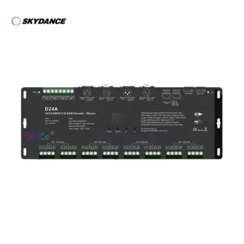 Skydance OLED-дисплей 24 канала CV DMX512 декодер 12В-24В 24CH 4-PWM RDM DMX Master RGB светодиодный контроллер ленты 8 бит/16 бит