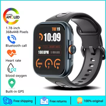 Смарт-часы 2024 дюйма, GPS, AMOLED дисплей, Bluetooth, 24 часа, мониторинг здоровья, длительный срок службы батареи, Смарт-часы для мужчин и женщин