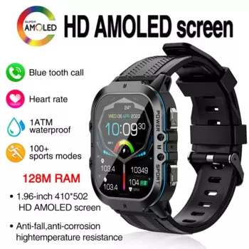 Смарт-часы Amoled мужские водонепроницаемые, экран 1,96 дюйма 410*502 HD