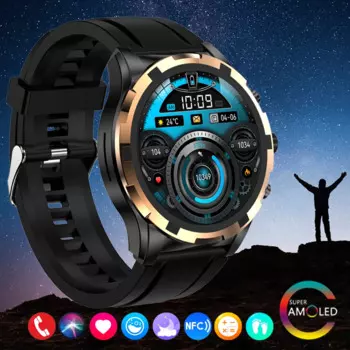 Смарт-часы Amoled с поддержкой Bluetooth, тонометром и защитой класса IP68