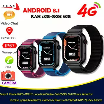 Смарт-часы Детские с GPS-трекером, поддержкой 4G, Android 8,1