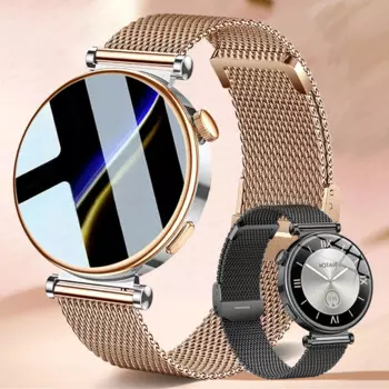 Смарт-часы для женщин, 4 мини-часы с GPS-трекером, HD-экраном AMOLED, Bluetooth-вызовом, Модные Смарт-часы с беспроводным зарядным устройством 41 мм, новинка 2024