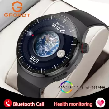 Смарт-часы GFORDT мужские с поддержкой Bluetooth и AMOLED-экраном 1,43 дюйма