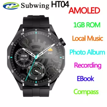 Смарт-часы HT04 мужские, 1,43 дюйма, 1 Гб ПЗУ, Bluetooth