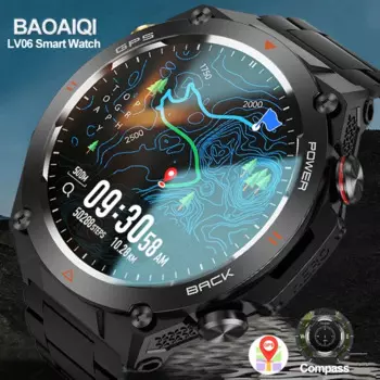 Смарт-часы LV06 с компасом, GPS, фонариком и поддержкой Bluetooth
