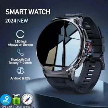 Смарт-часы мужские 2024 дюйма, UHD, AMOLED, Bluetooth, 1,85 мА · ч