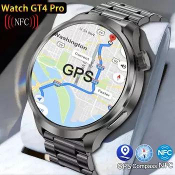 Смарт-часы мужские с GPS, 1,85 дюйма, AMOLED, 360*360, HD-экран, компас, пульсометр
