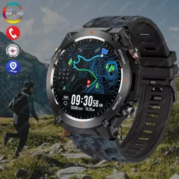 Смарт-часы мужские водонепроницаемые (1 атм) с Bluetooth