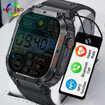 Смарт-часы с Bluetooth, 400 мАч, мужские спортивные фитнес-трекеры, AMOLED умные часы для Android IOS, калькулятор PK HK8 PRO MAX