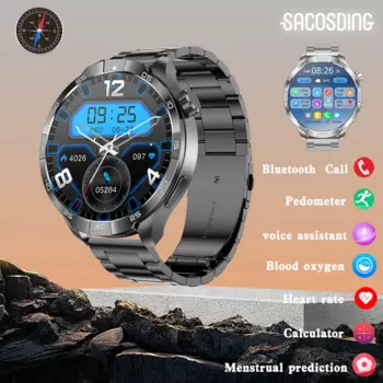 Смарт-часы с Bluetooth, пульсометром, компасом и тонометром