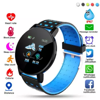 Смарт-часы унисекс с пульсометром и тонометром, Bluetooth
