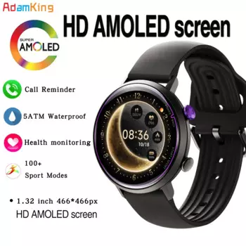 Смарт-часы женские с AMOLED-экраном 1,32 дюйма, водостойкие до 5 атм