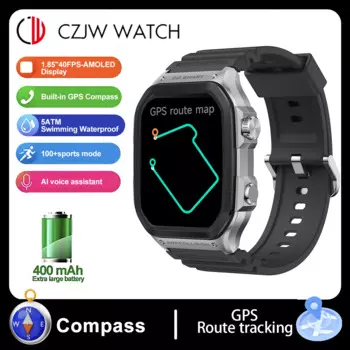 Смарт-часы ZZYSMART, 1,85 дюйма, AMOLED, GPS, водостойкие до 5 АТМ, 400 мАч