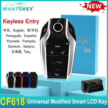 Смарт-ключ CF618 LCD на английском/корейском/арабском языке для BMW, для Benz, для Audi Land Rover/Toyota/VW/Ford/Hyundai для KIA, автомобильные ключи с сенсорным экраном, вход без ключа, автоматический замок