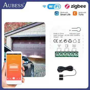 Смарт-контроллер для гаражных дверей Tuya ZigBee, Wi-Fi пульт дистанционного управления с помощью приложения Smart Life, работает с Alexa Google, с Zigbee Gateway
