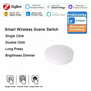Смарт-контроллер Zigbee с кнопками 3,0, автоматизация на батарейках, управление через приложение Alexa Google