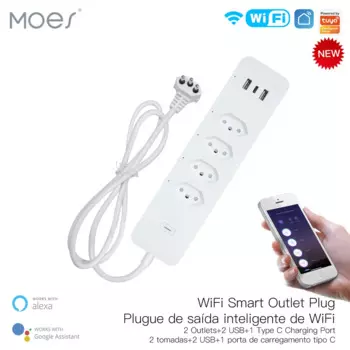 Смарт-удлинитель с поддержкой Wi-Fi, USB Type C и голосовым управлением