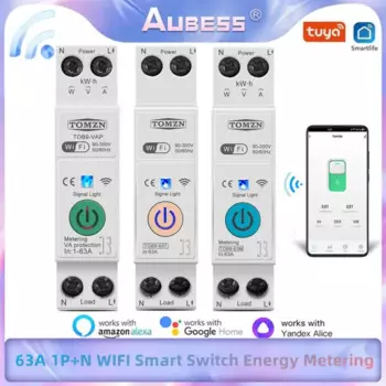 Смарт-выключатель TUYA с Wi-Fi, реле 63 А, 1P + N