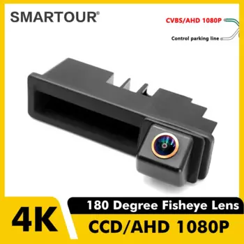 Smartour 180 градусов объектив рыбий глаз CCD AHD 1080P Автомобильная камера заднего вида с ручкой для багажника для Audi A1 A3 A4 A6 A6L S5 Q5 Q7 2008-2012