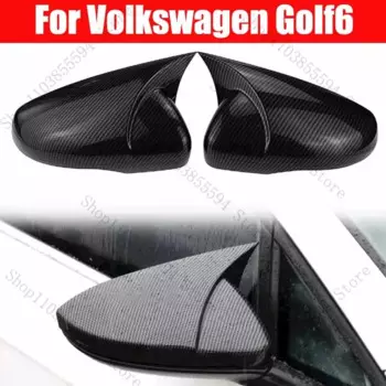 Сменная Крышка для бокового зеркала заднего вида для Volkswagen Golf6, аксессуары, блеск из углеродного волокна