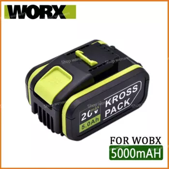 Сменная литий-ионная аккумуляторная батарея 20 в 5,0 Ач для Worx WA3551, WA3553, WX390, WX176, WX550, WX386, WX373, WX290, WX800, WU268