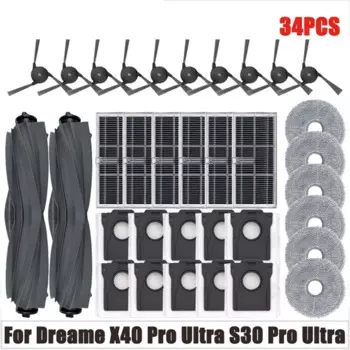 Сменные детали для робота-пылесоса Dreame X40 Ultra / X40 Pro Ultra /S30 Pro, основная боковая щетка, фильтр, Швабра, тканевый мешок для пыли