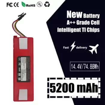 Сменный аккумулятор BRR-2P4S-5200S для Xiaomi Mijia Xiaowa Roborock E4 S55 S6 E25 E35 S6 Max T4 T6, робот-пылесос 6700 мАч