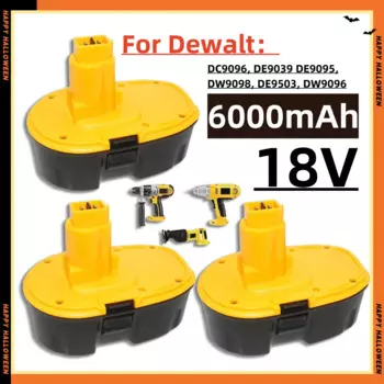 Сменный аккумулятор Powtree Ni-MH, 18 в, 6000 мАч, для Dewalt DC9096, DE9039, DE9095, DW9098, DE9503, DW9096