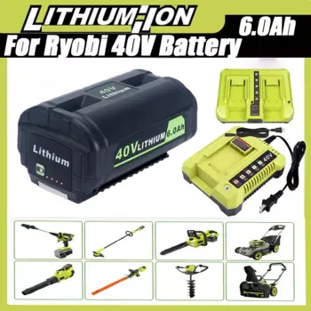 Сменный аккумулятор Ryobi 40 в Ач, совместим с 40-вольтовым аккумулятором Ryobi, беспроводные электроинструменты RY405010 OP4040 OP4050A